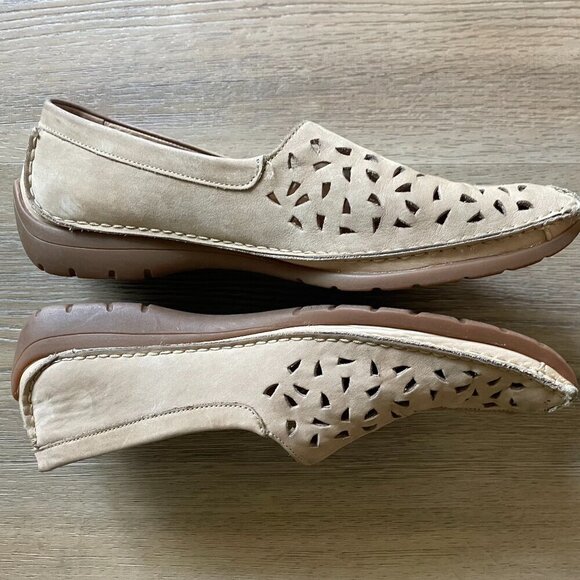 GABOR WOMEN'S ULTRA FLEX PERFORATED LEATHER DRIVING LOAFER TAN SZ 8 1/2! - Picture 5 of 9